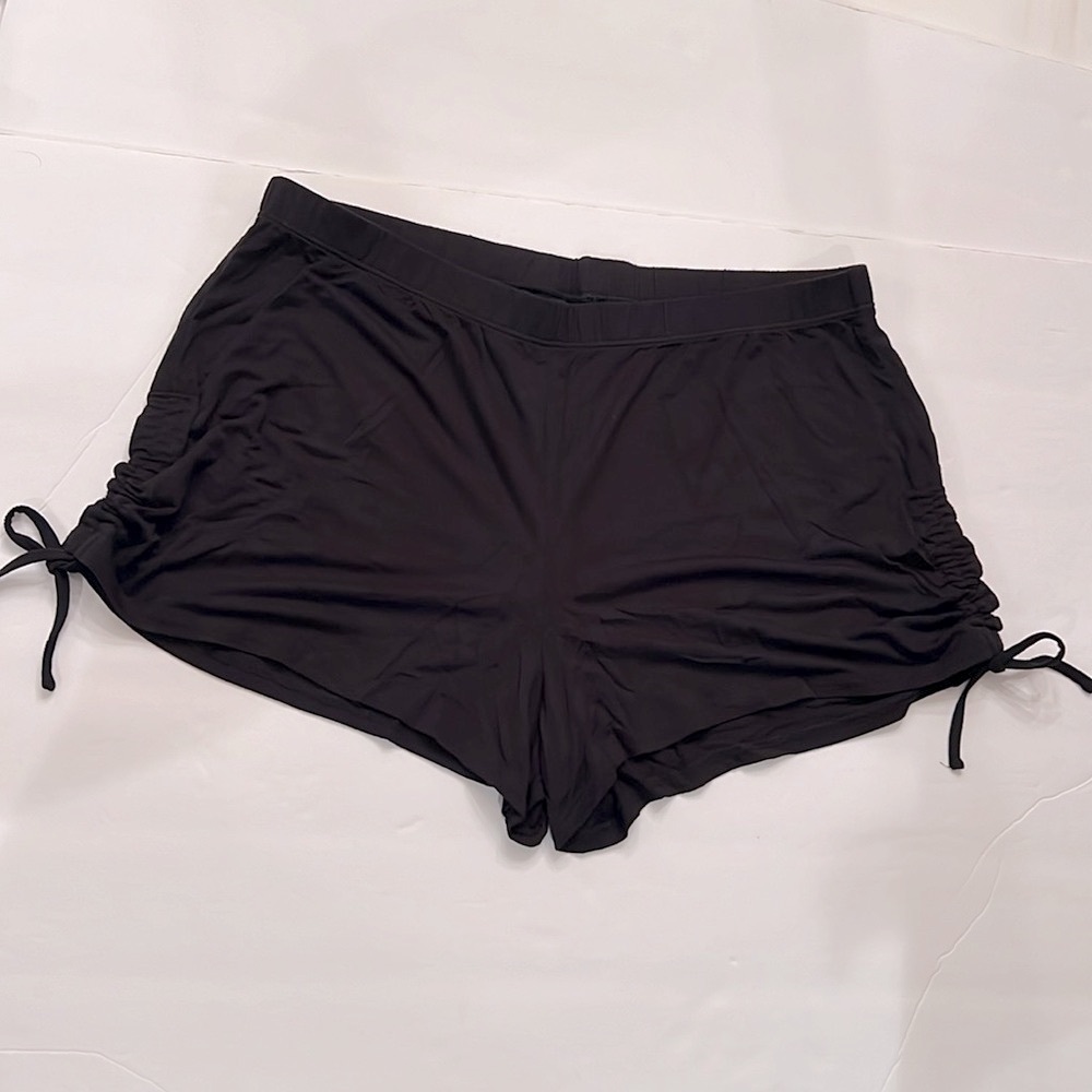 Adore Me Black Super Soft Black Pj Shorts With Tie At Side size Medium